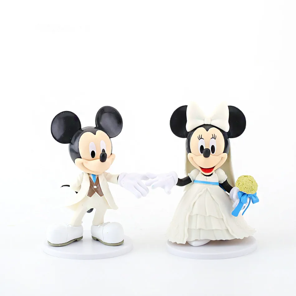 

10cm Cute Cartoon Minnie Mickey Mouse Micro Birthday Toys PVC Action Figures For Kids wedding play games