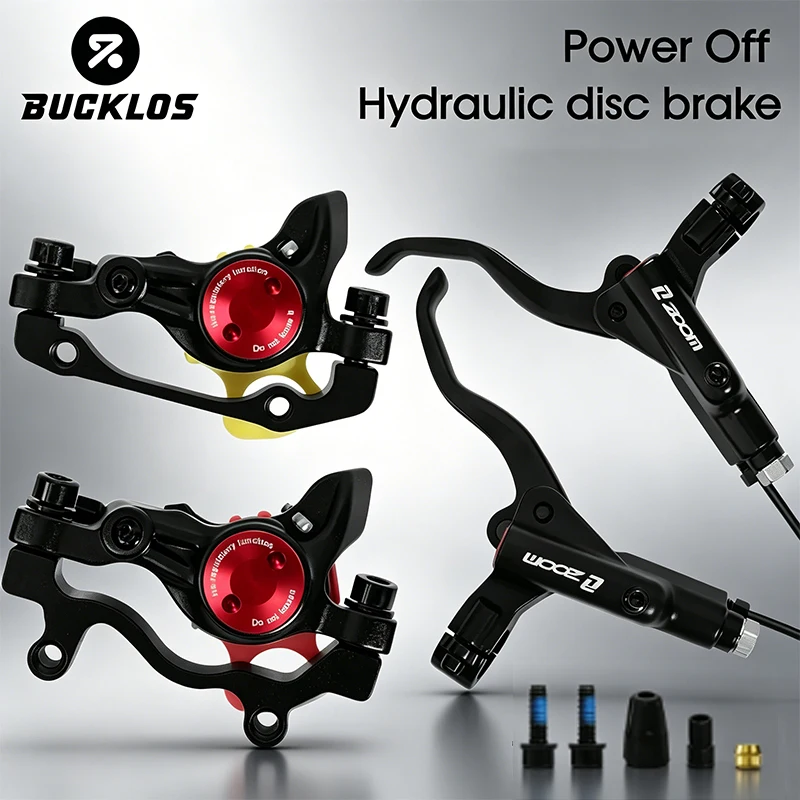 

ZOOM E-Bike Hydraulic Brake Set 2-Piston Disc Oil Brakes with Power Off Hydraulic Disc Durable Heat Dissipation Brake Parts
