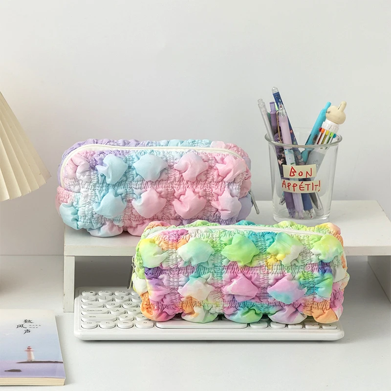 Rainbow Bubble Pencil Case Desk Clutch Bag Pencil Bag Large Capacity Cosmetic Bag Storage Bag Portable Travel Toiletry Pouch