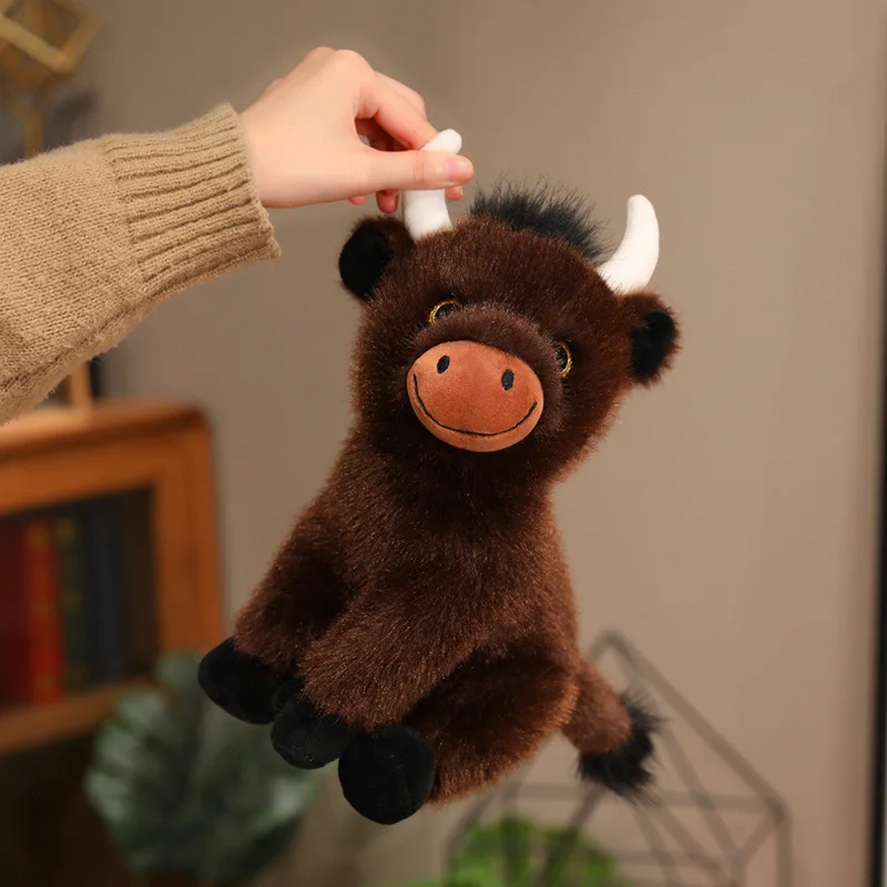 27 cm mignon bétail des Highlands en peluche jouet réaliste bétail des Highlands peluche poupée cadeau classique pour les enfants Ranch Souvenirs