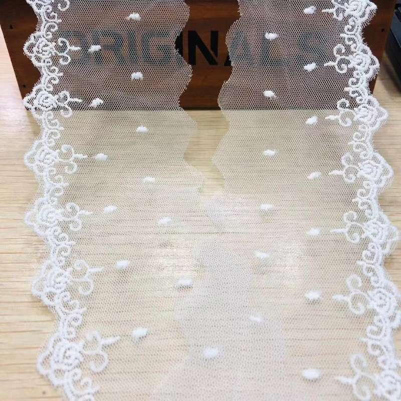 3yards/lot Width 7cm White Cotton Embroidered Lace Trim Fabric Clothing Materials Novelty DIY Lace Accessories