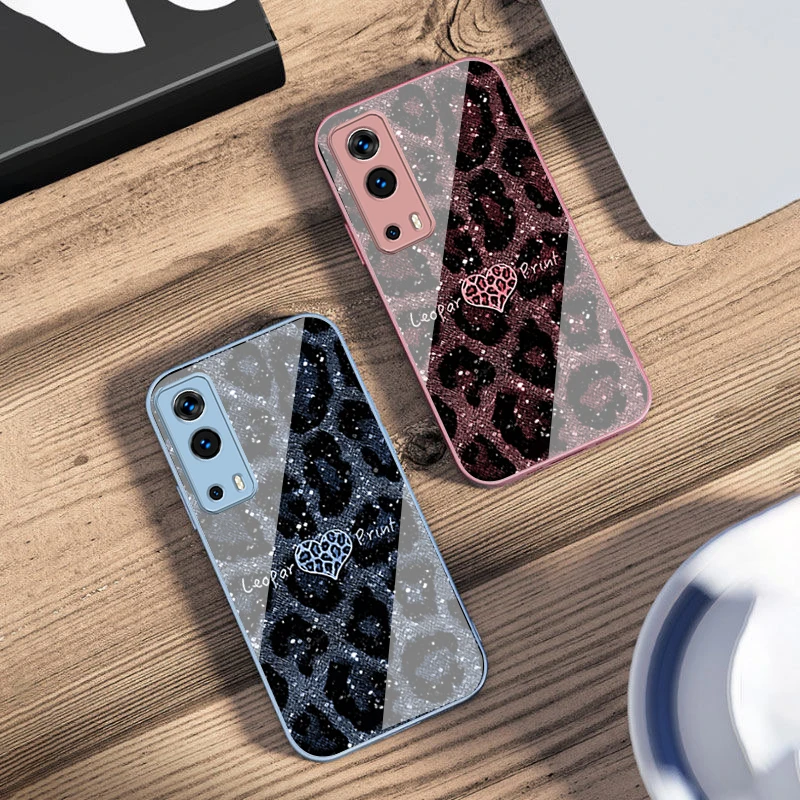 

Leopard Spotted Love Green For Vivo Y76 16 55 V29 Lite 5G 25 23 30 IQOO Z9X 12 Pro Neo X200 100 90 60 Tempered Glass Phone Case