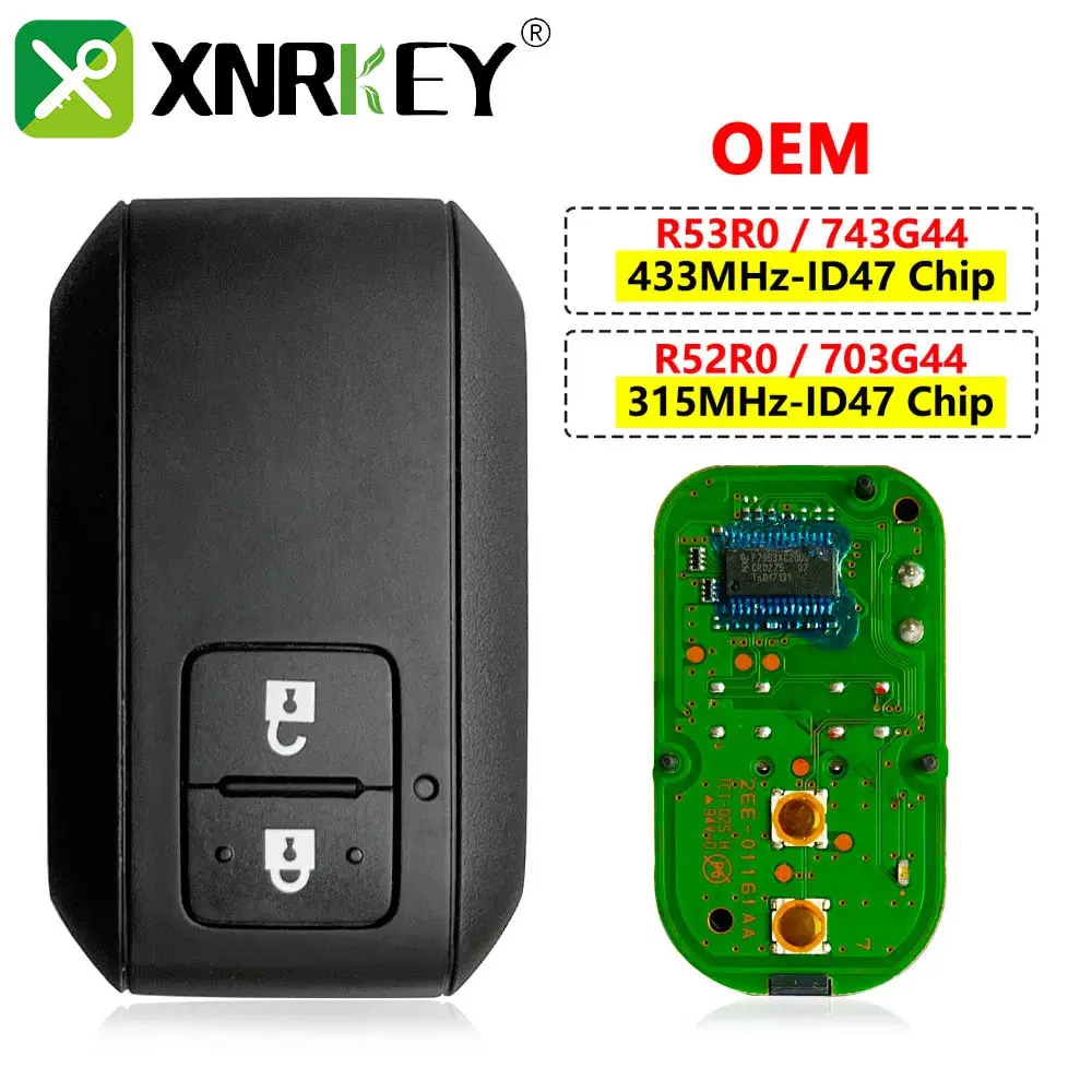 XNRKEY 2 Button OEM Smart Car Key ID47 Chip 315/433Mhz For Suzuki Ertiga Jimny SX4 Vitara Swift Splash Wagon R Without Blade