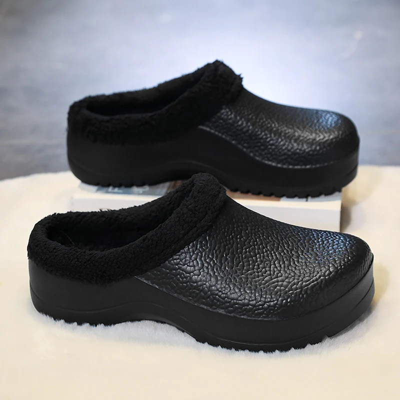 

Winter Cotton Slippers Men Warm Outdoor Warmth Solid Color Casual Shoes Women Comfortable Anti-slip Breathable Flat Women Shoes