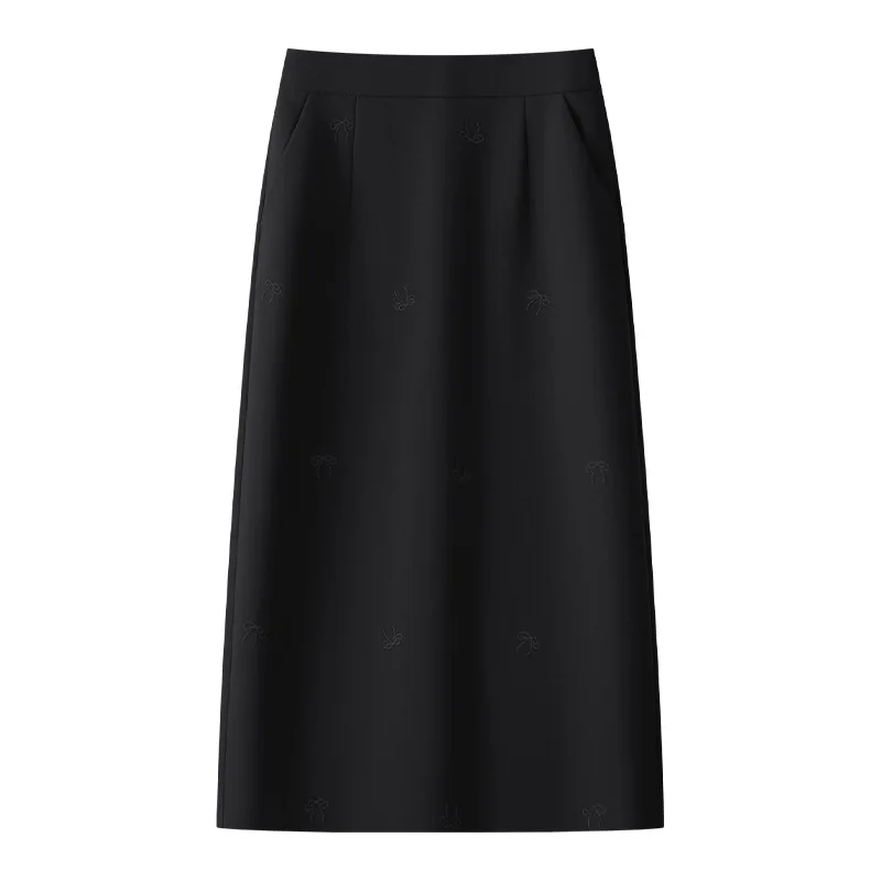 

2026 Spring Women's High Waist Purple Midi Skirt Casual Elegant Straight Long Skirt Chic Slim Fit Office Wear Street Style