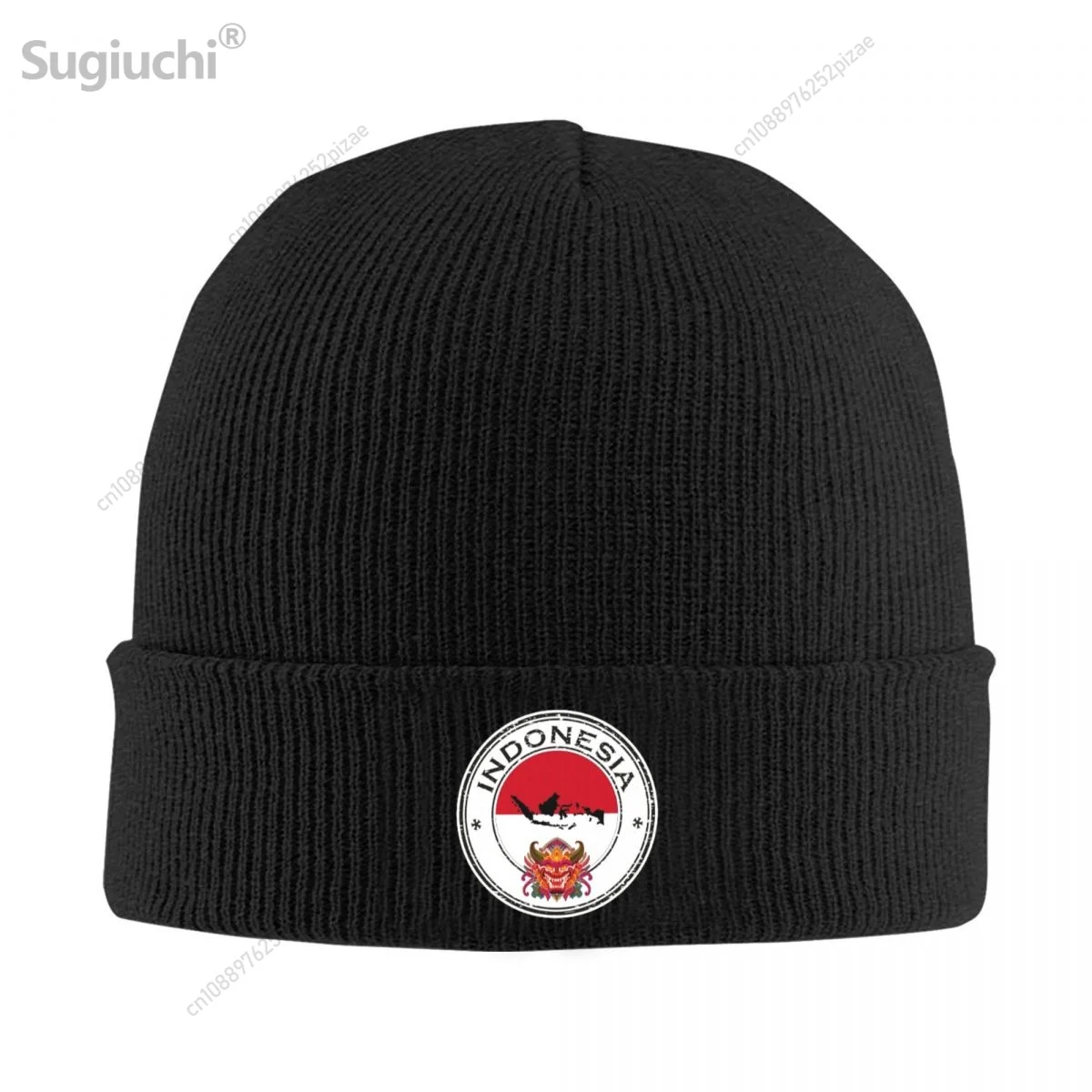 Indonesia Flag With Map Beanie Bonnet Knit Hats Men Women Cool Unisex Adult Winter Warm Cap For Gift