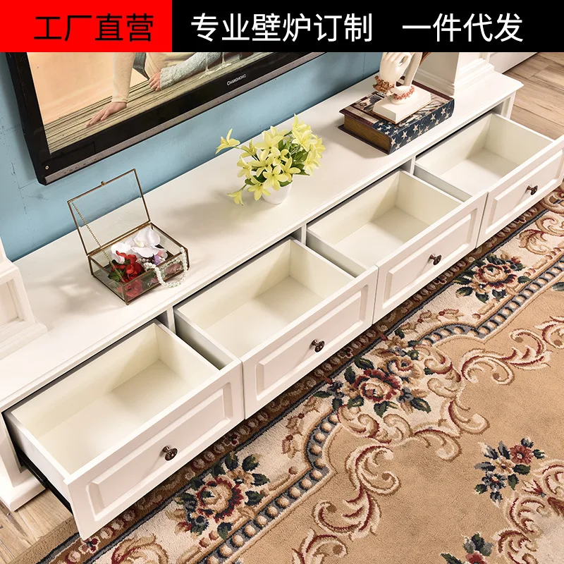 European simple simulation fire fireplace living room TV background wall decorative cabinet electronic mantel simulation