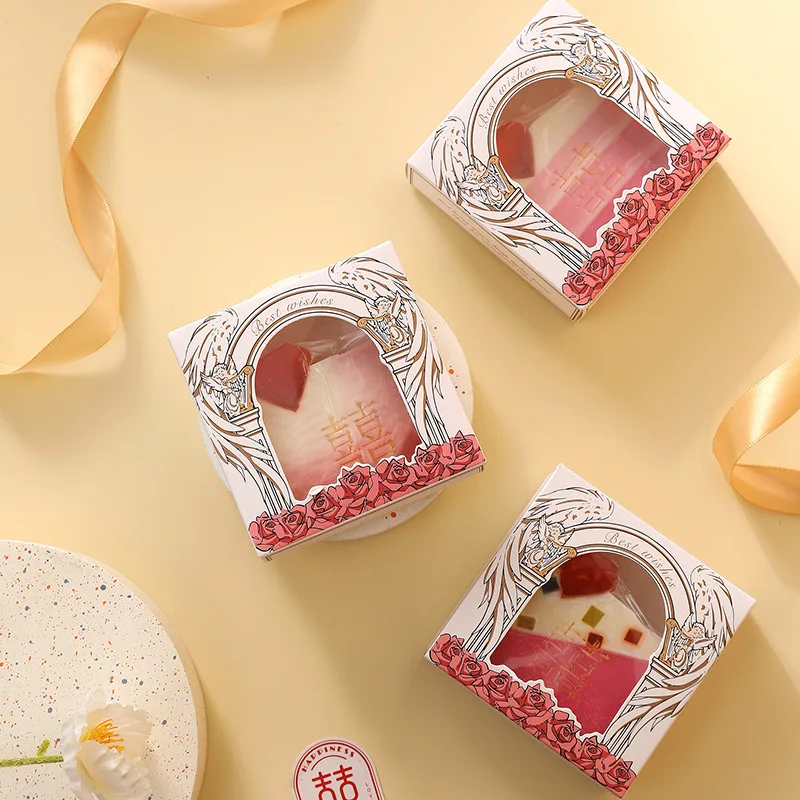 Home Hand Love Double Happiness Process Gift Box Wedding Favors Xi Cold Handmade Soap