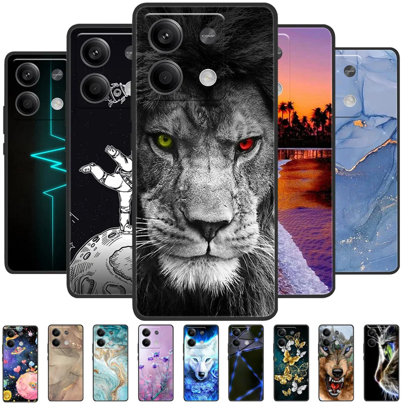 For Xiaomi Redmi Note 13 Case Cover Note13 Pro Back Cover Animals Soft TPU Silicone Coque for Xiomi Redmi Note 13 Pro 5G Fundas