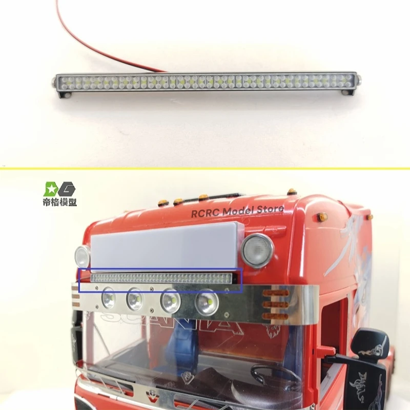 RC Toy Truck Square LED Light Bar 98*6*6.5mm For Tamiya Tractor Truck 1/14 Rc OP Parts DIY Upgrade Accessories