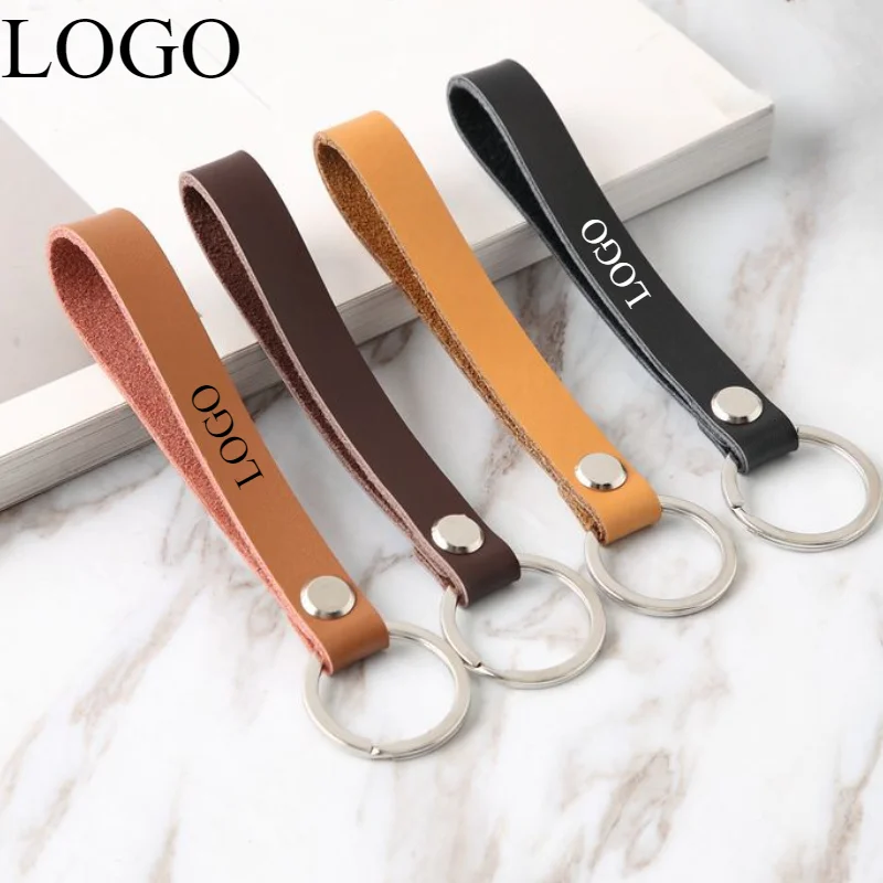 

Custom Vintage Leather Keychain Pendant Key Chain Holder Laser Engrave Personalize Logo Anti Loss Keyring Gift for Men and Women