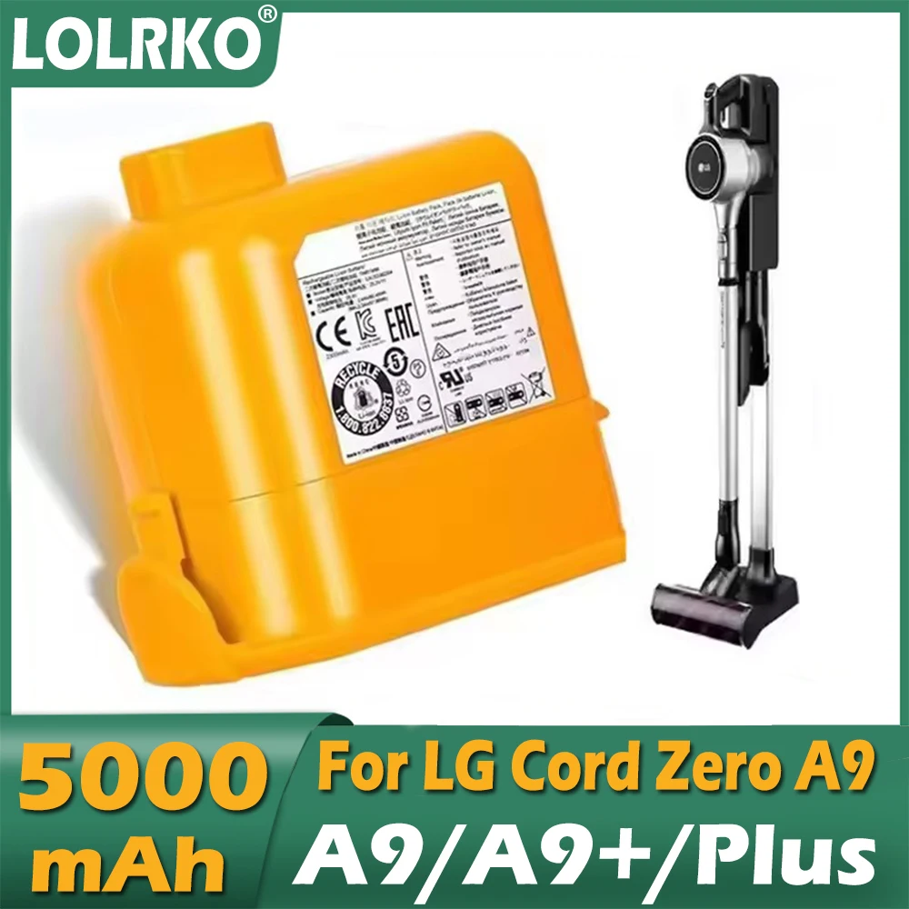 New 5000mAh Battery For LG Cord Zero A9/A9+/PLUS A905M A907GMS A9 MAX A9MASTER2X A958/SK/SA Series EAC63758601 EAC63382208