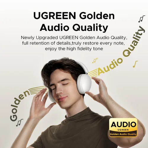 Imagen 2 del producto UGREEN Studio Max2 Auriculares inalámbricos Bluetooth, 80 horas de reproducción, auriculares estéreo HiFi sobre la oreja con micrófono, Bluetooth 5.4