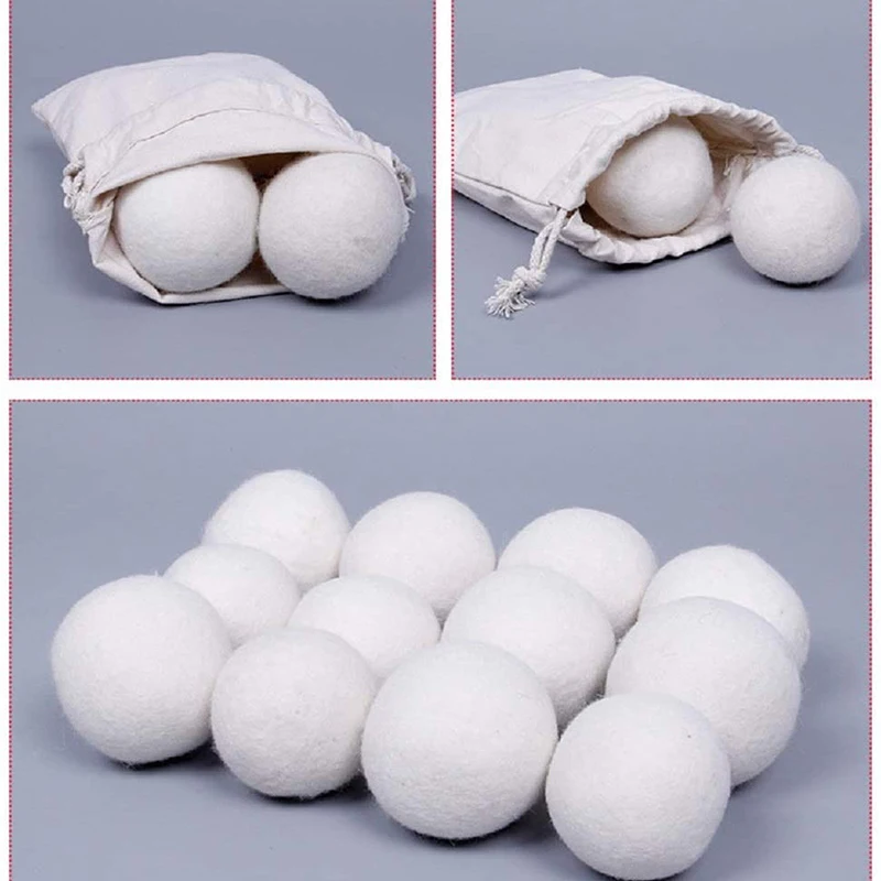 6pcs/bag Reusable Wool Dryer Balls 7cm Softener Laundry Home Washing Fleece Dryer Balls Kit Useful Washing Machine Accessories