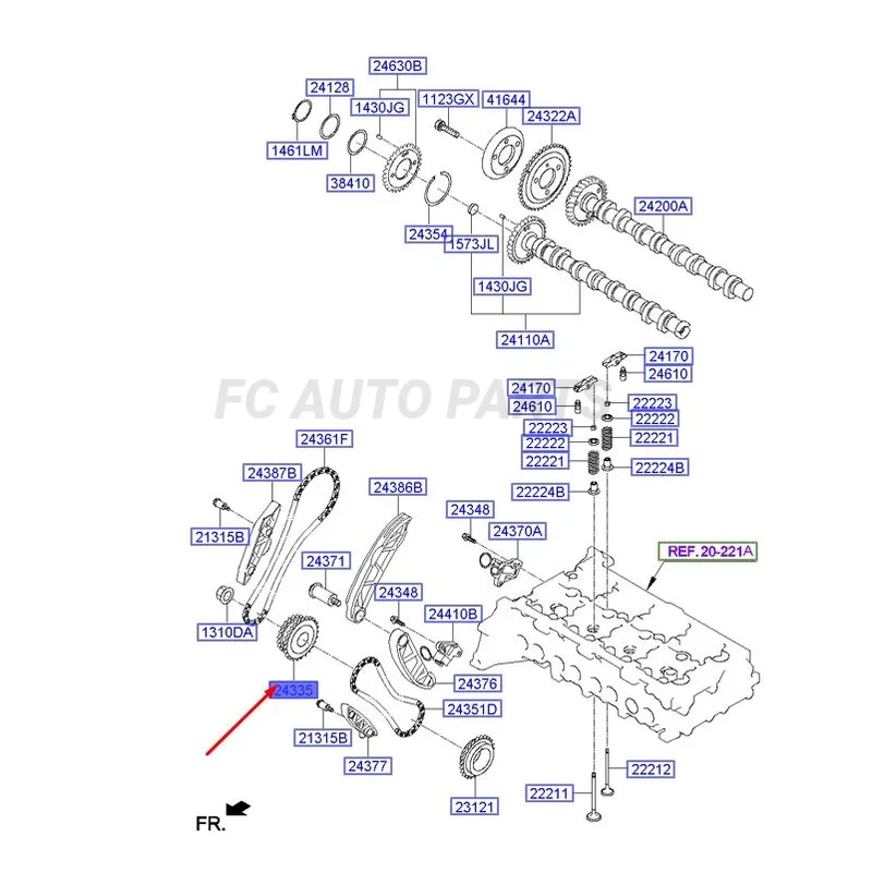 OEM 243352F000 CHAIN SPROCKET-INJECTION PUMP for Kia Sorento R