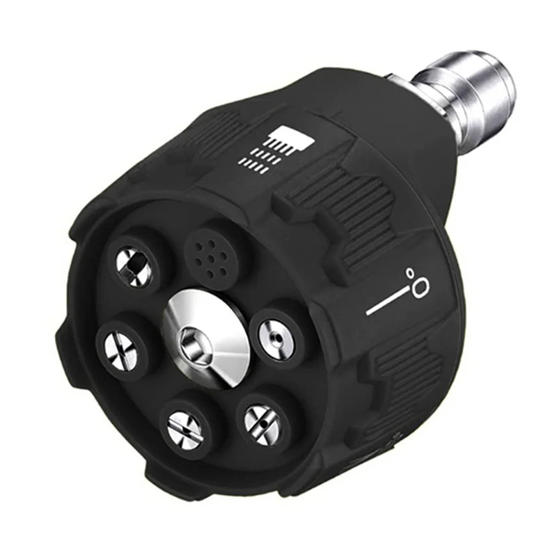 Boquilla de lavadora a presión A95I-6-en-1, boquilla de cambio multifuncional de 1/4 pulgadas, cabezal de pulverización de chorro de presión de conexión rápida