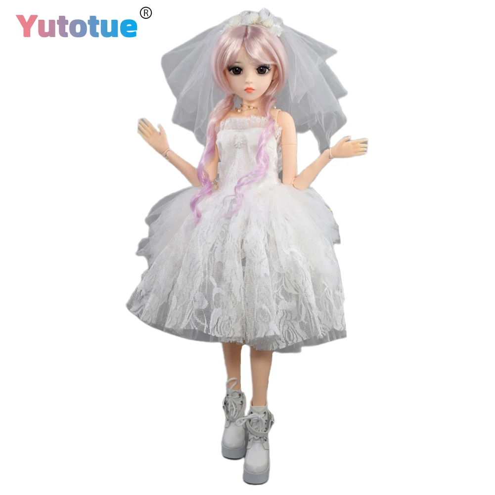 YUTOTUE 1/3 BJD Doll Toy Girls Gift 24 inch Female Doll with Dress Shoes Gradient Wigs Full Set