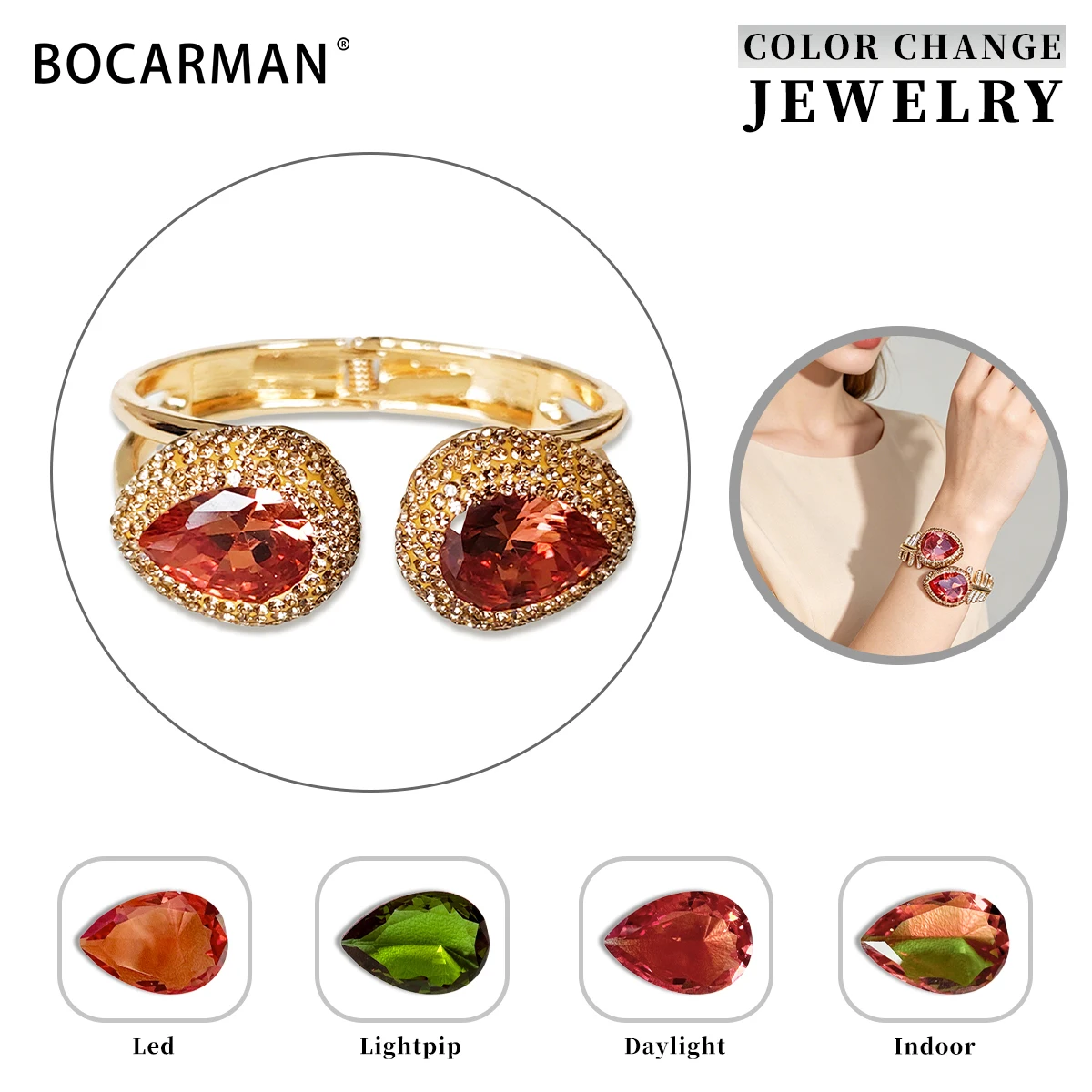 Fischgräten-Design Zultanit Farbwechselndes Manschettenarmband Birnenförmiger Türkischer Sultanit Edelstein Elegantes Geschenk für Frauen – Detail 1