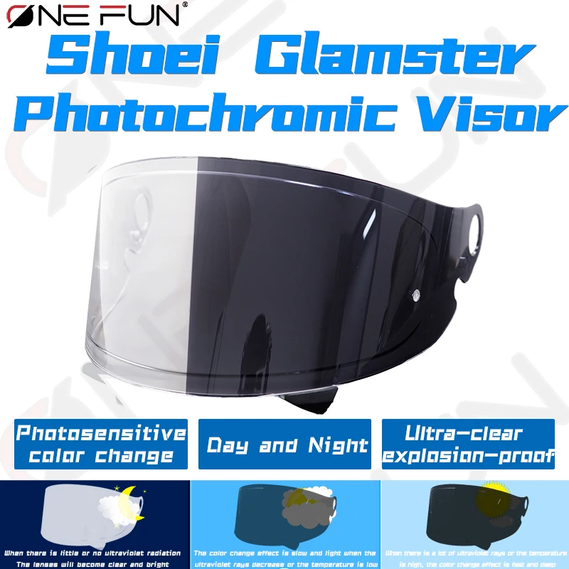 Glamster Motorcycle Helmet For SHOEI Glamster Retro Visor Full Face Helmets Lens Moto Casco Motorcycle Photochromic Visera