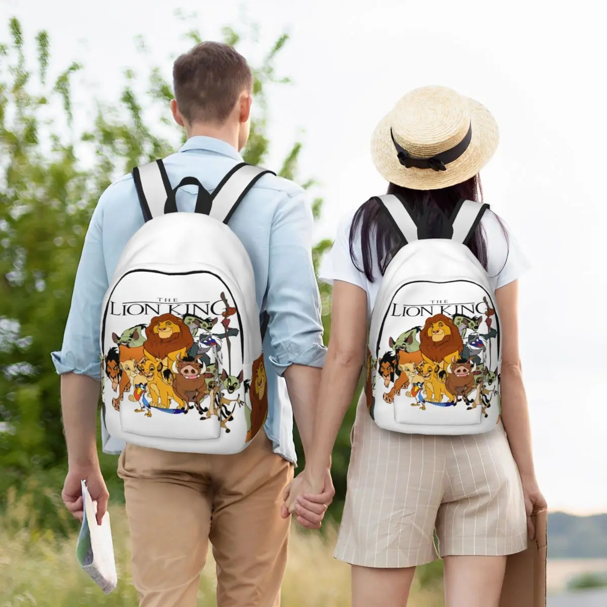 König der Löwen, Simba und seine Freunde, Safari, klassischer Rucksack, langlebig, für Schule, Wandern, Reisen, Tagesrucksack für Damen, College-Umhängetasche