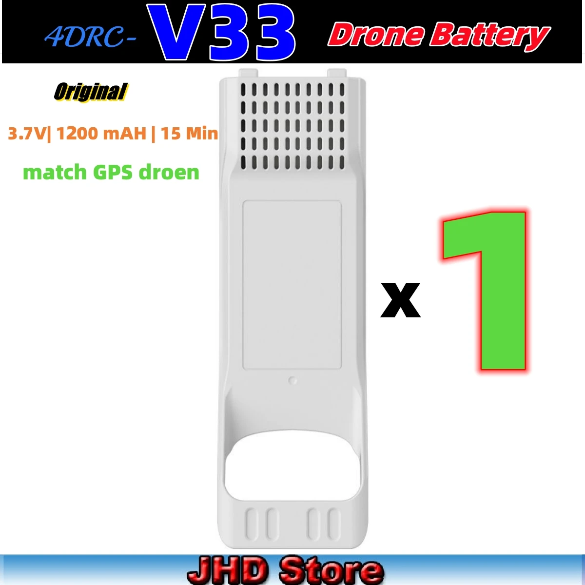 JHD 오리지널 4DRC V33 배터리, 4D-V33 RC 드론 배터리, 1200 mAh 배터리, 4DRC-V33 드론 액세서리, V33 RC 비행기 배터리