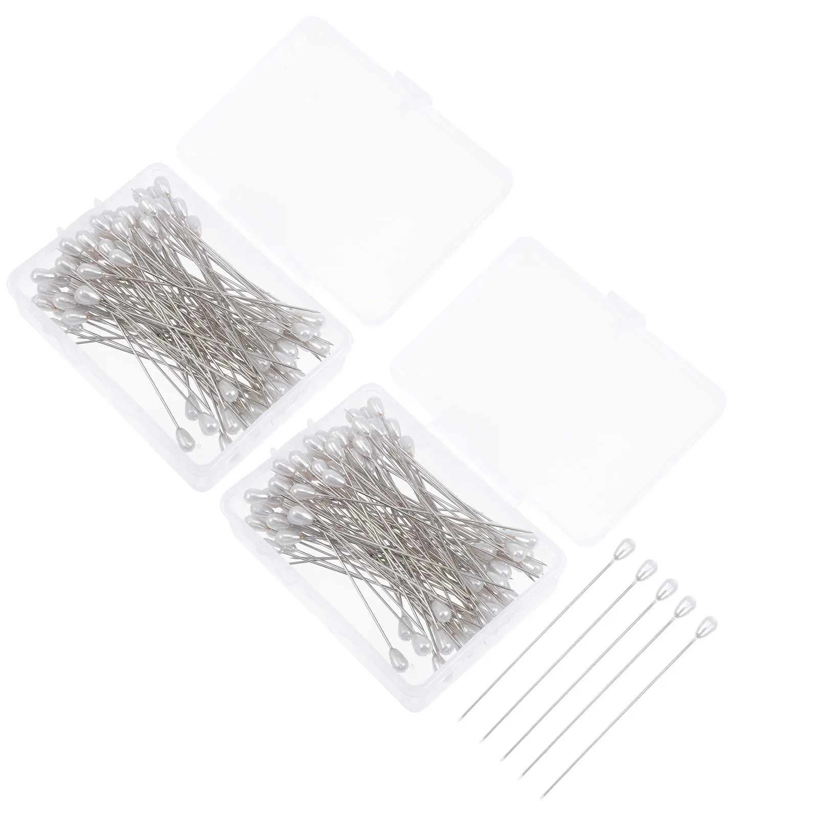 

200 White Craft Project Embroidery Positioning Tool Sewing Pearl Locating Straight Diy Straight Sewing Pin Pin