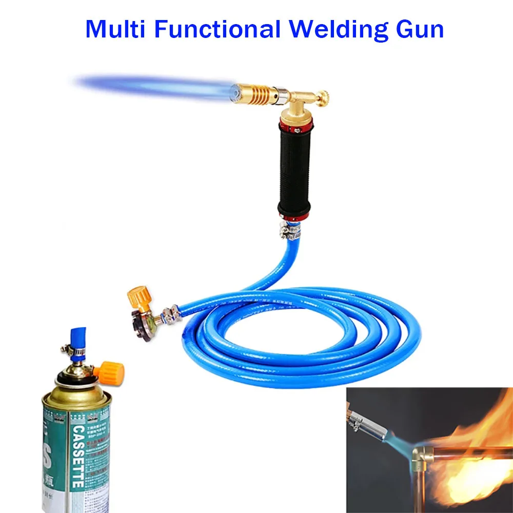 Professionnel 1300 ° Kit de torche de soudage au Propane Butane C avec tuyau Flexible pour le brasage du cuivre et la réparation de l'aluminium