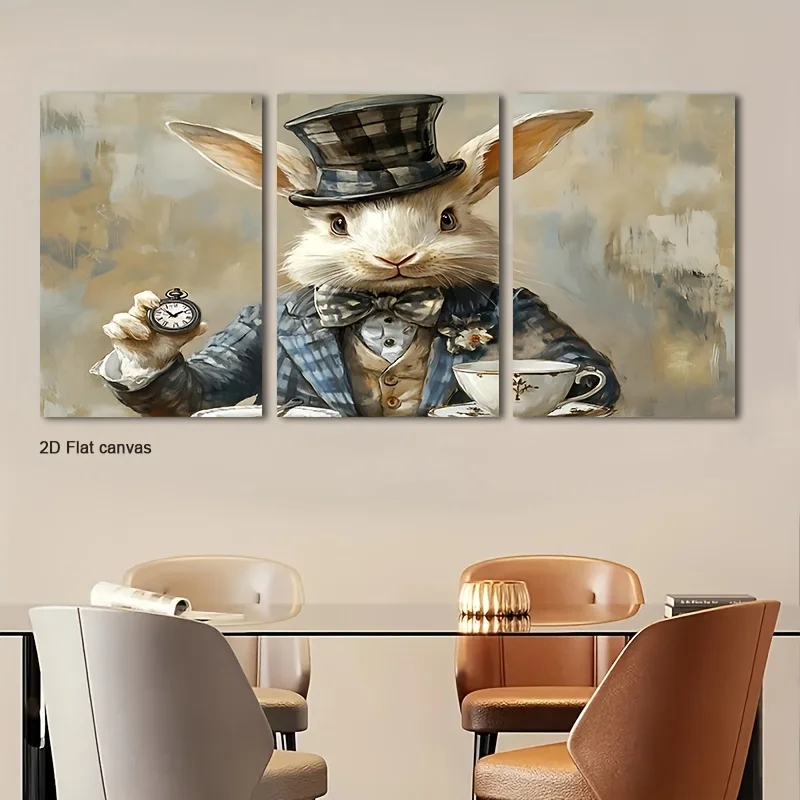 Frameless Canvas [2D Flat] 3pcs Vibrant Floral Collag Canvas Wall Art | Framed And Ready To Hang, Suitable For Room, Office,