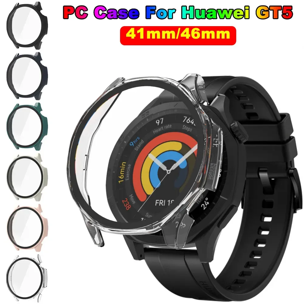 PC Case Glass For Huawei Watch GT 5 46mm /GT5 41 mm Smart Watch Accessories Full Shell Cover Protective Hard Cases