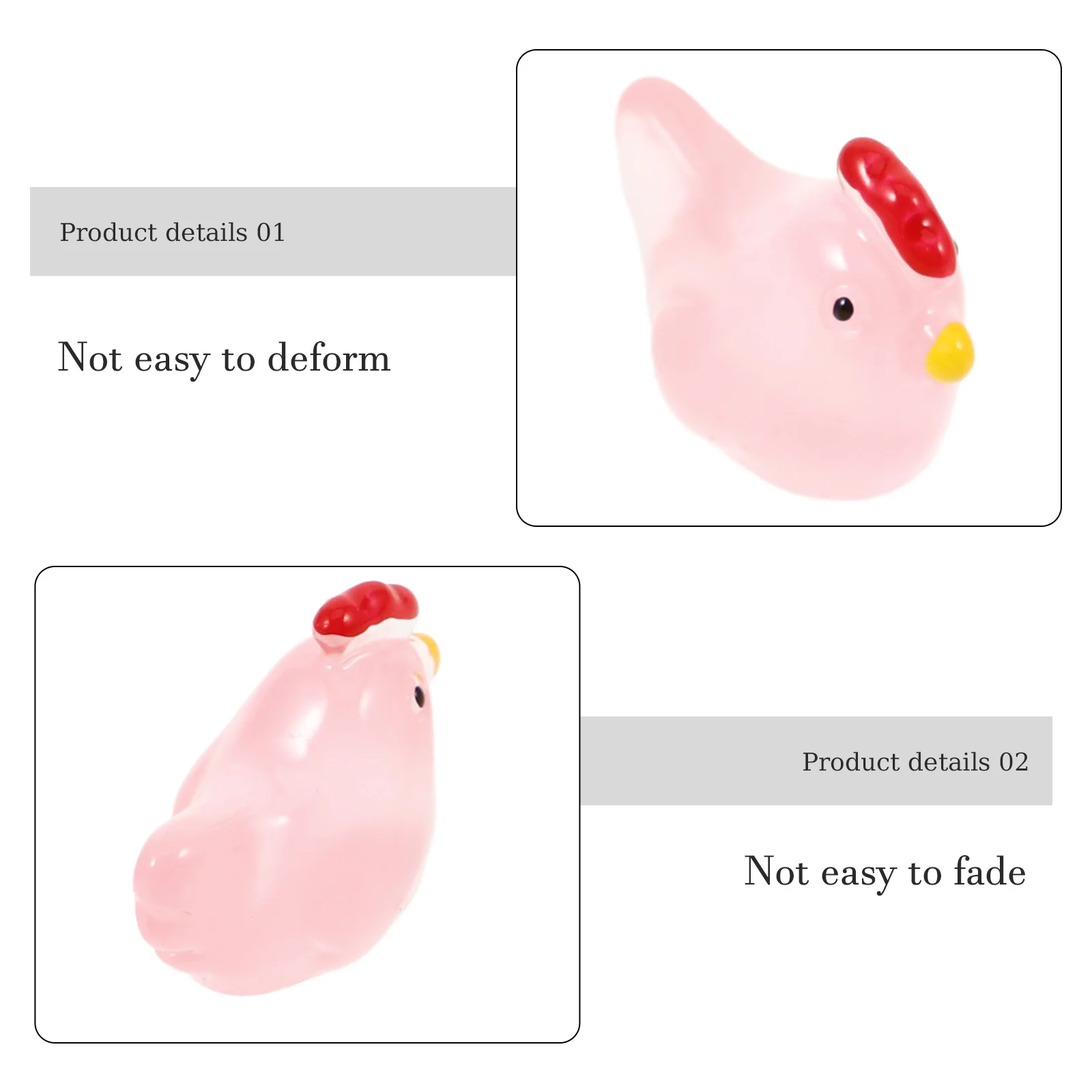 20 قطعة تماثيل الفرخ المصغرة مضيئة الراتنج تماثيل الفرخ الصغيرة لبيوت الدمى حدائق دجاج مضيء دجاج صغير