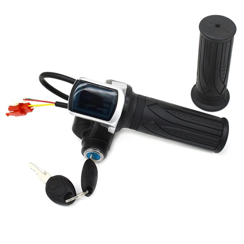 Electric Bike Throttle 36V48V Accelerator for E-bike/Electric Scooter Accessory Throttle Handlebar with LED Display