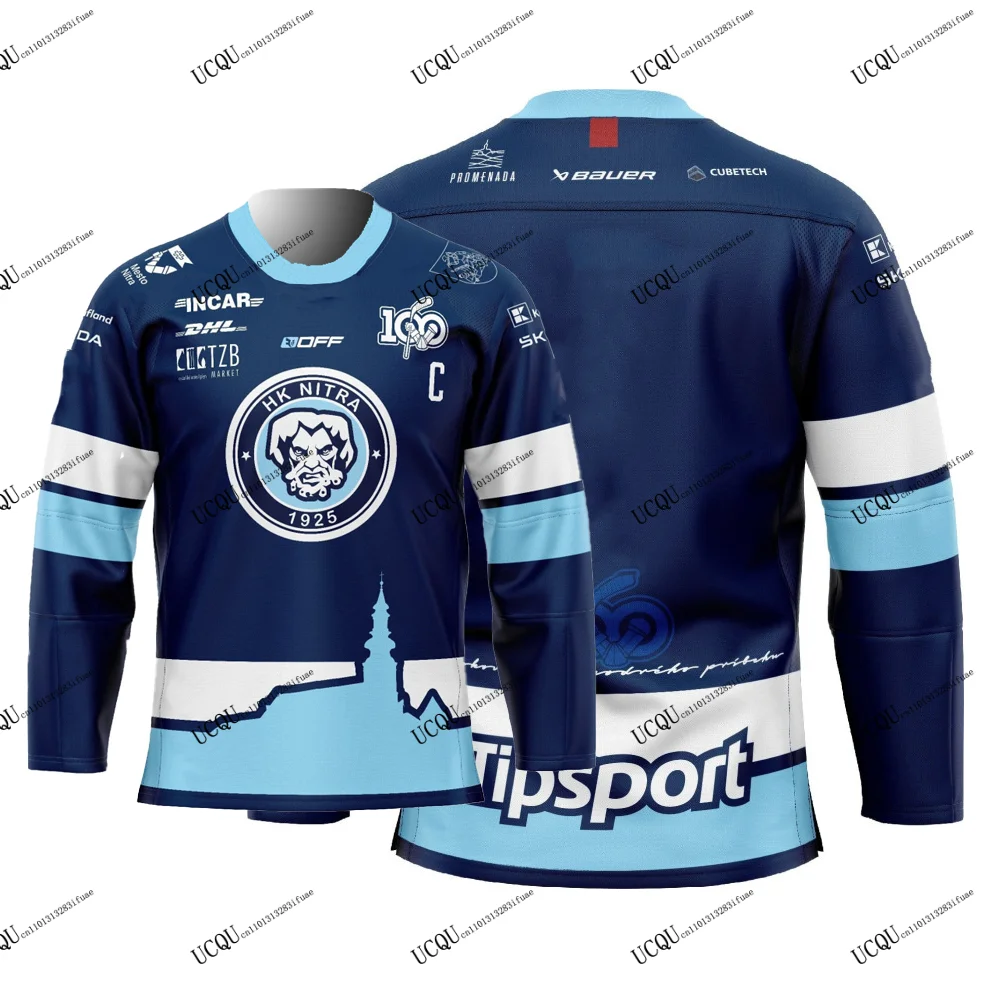 HK Nitra Eslovaquia Hockey Jersey 2025-26 Nueva llegada DEL cuello redondo manga larga 3D impreso camiseta local visitante adultos niños Unisex