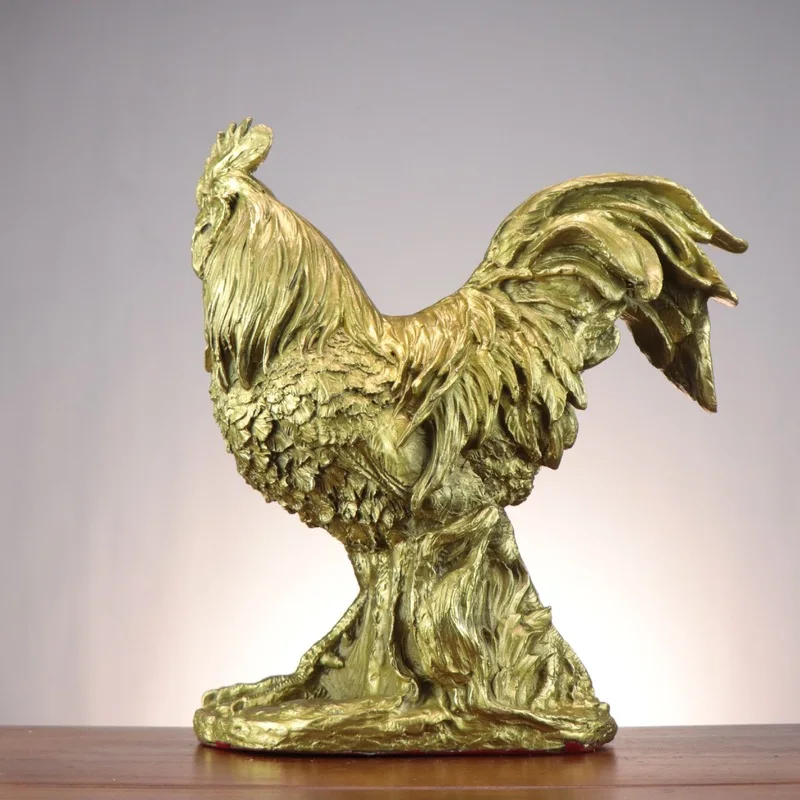 Copper chicken Copper rooster and hen Twelve Zodiac Signs Rooster Mascot Home Living Room Decorative Craft Ornament Hen