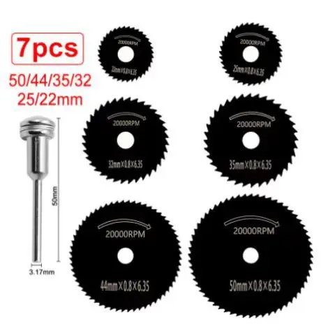 7PCS/PACK Mini Circular Saw Blade Hss woodworking cutting blades plastic electric grinding and drilling accessories