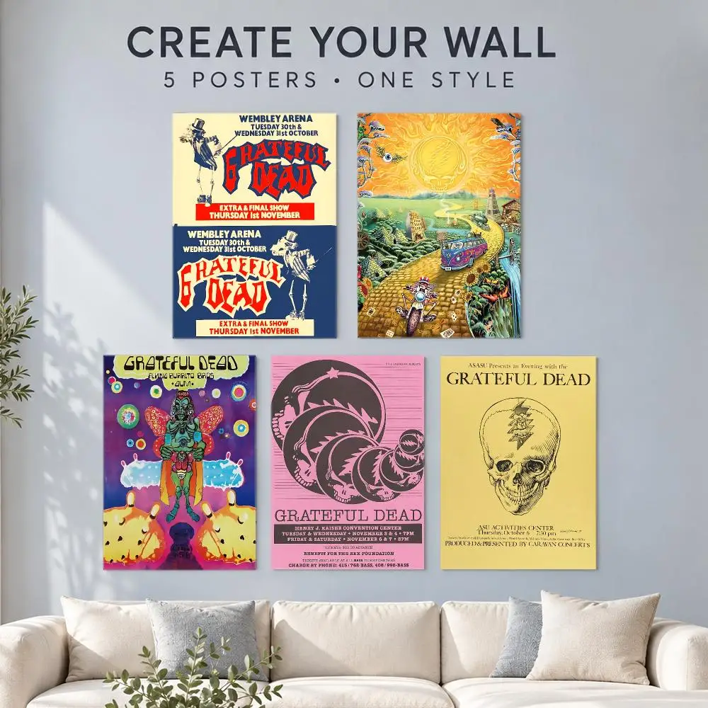 band Grateful Dead Poster HD Poster Printing Self Adhesive Poster for Living Room Bedrooms Home Decor Gift