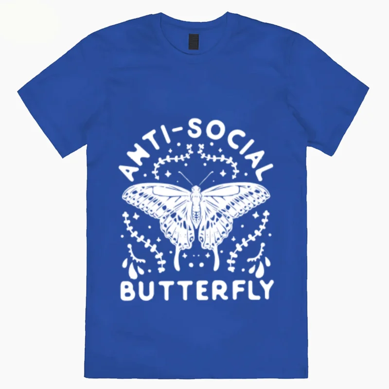 Summer 2024 New Women's Cotton Black T-Shirt Y2K Oversized Butterfly Print Loose Top Casual Cute Fairy Style Short Sleeve