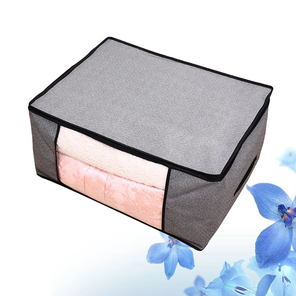 

Foldable Storage Box Non-Woven Fabric Large Capacity Quilt Bag For Home Bedroom Closet Organizing Beige Size 1