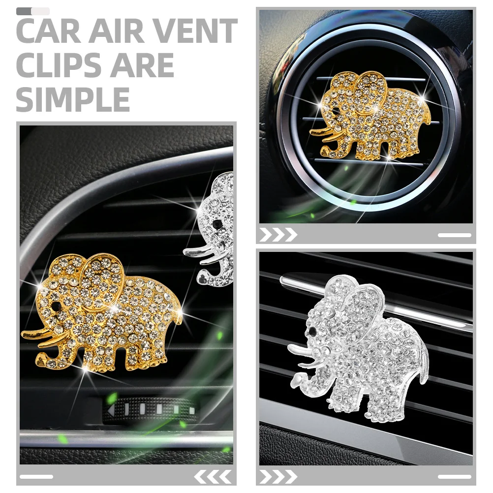 

2Pcs Car Air Vent Clips Sparkling Crystal Car Decor Air Freshener Clip for Interior Decoration