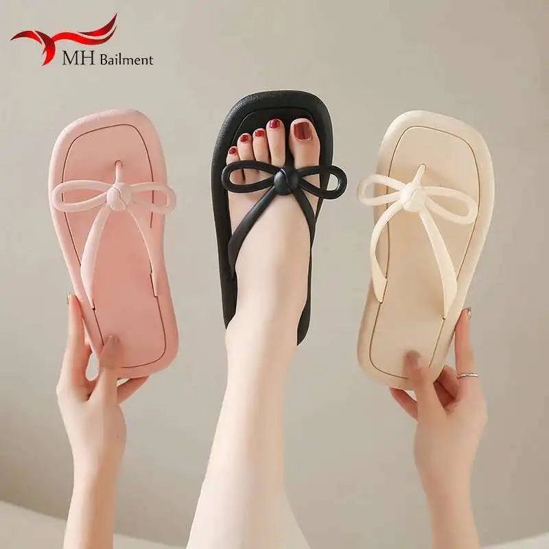

Summer Women Fashion Flip Flops Flat Soled Non-slip Wear-resistant For Indoor Outdoor Slippers Leisure Ladies Sandles