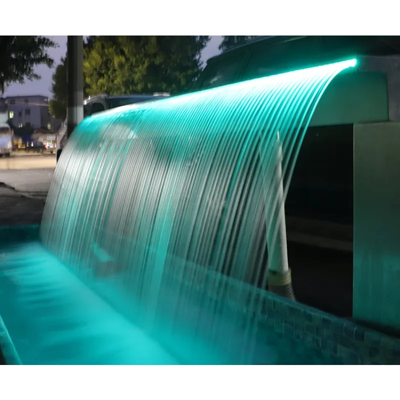 

Customized courtyard rockery water feature wall flow trough waterfall outlet water curtain wall flow pool Spillway Waterfall
