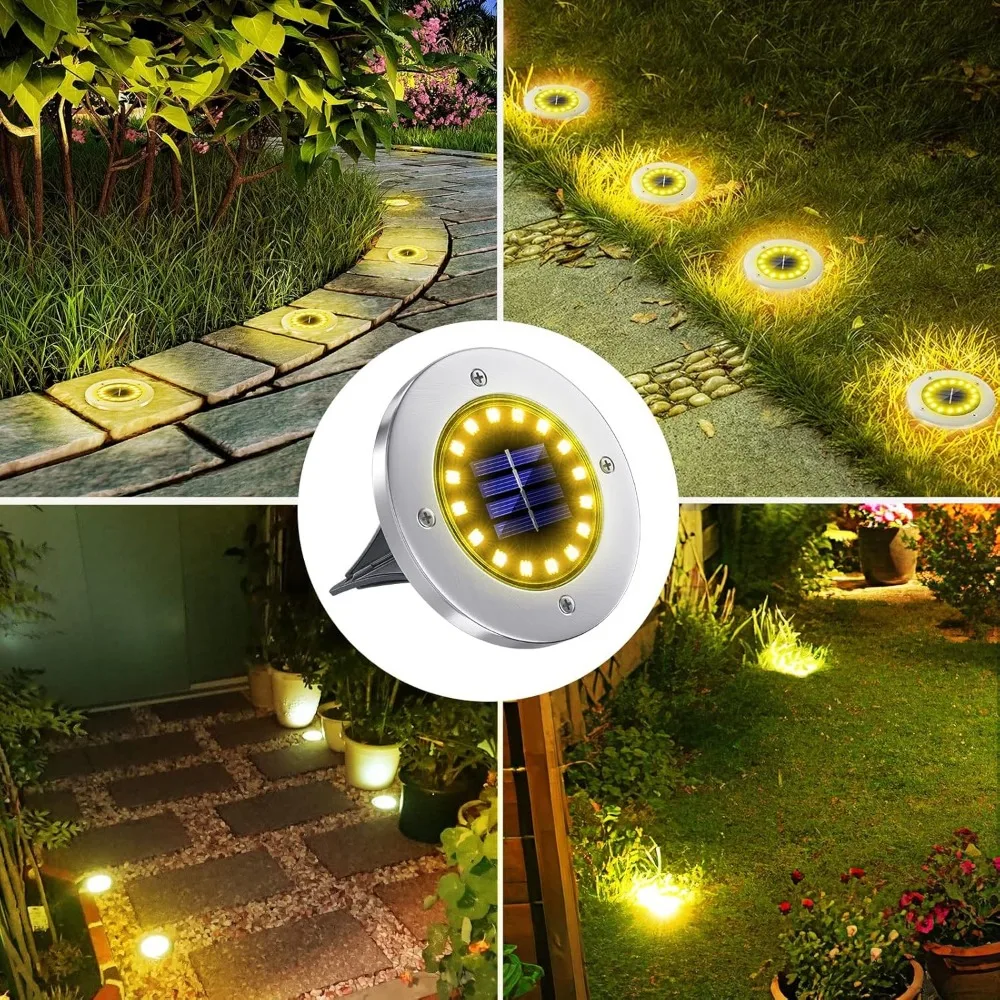 Imagem -06 - Bright Solar Ground Lights Impermeável ao ar Livre Via Jardim Quintal Gramado Passarela 16 Pack 16 Leds