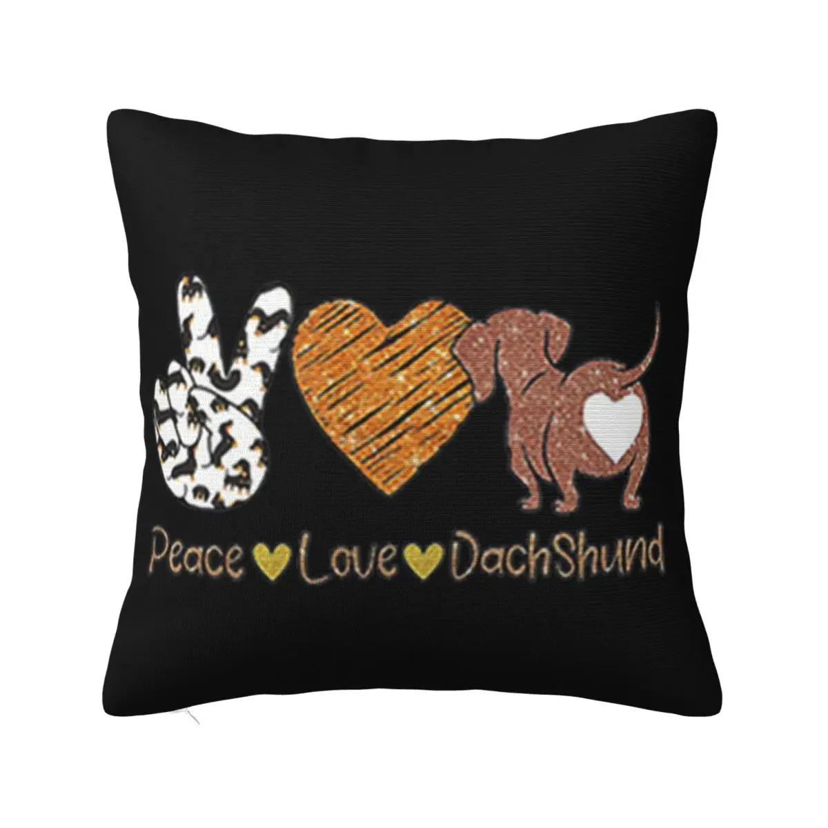 Peace Love Dachshund New Brand Breathable 2021 Latest Punk Better Halloween Top Quality Science 2021 Pillow Case