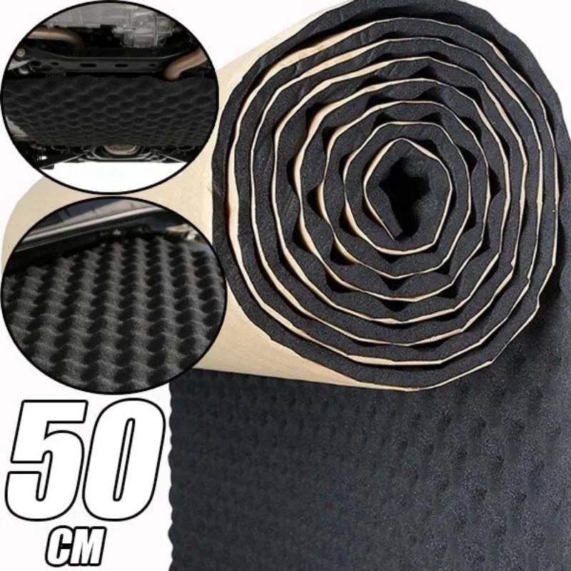 

50cm Car Sound Deadener Noise Insulation Acoustic Dampening Foam Subwoofer Mat Car Hood Insulation Silent