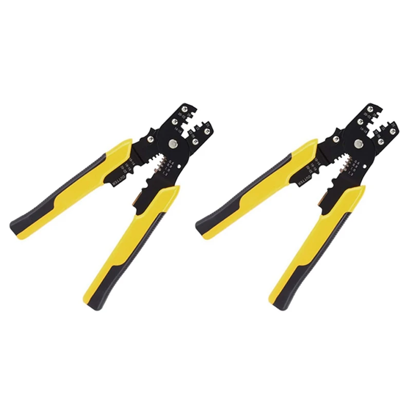 2 Pcs Crimp Tool Crimper Plier Wire Crimpers Adjustable Crimping Range For Cutting And Pressing Cables