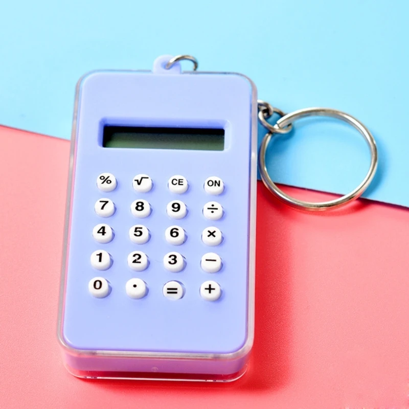 Mini calculadora com fivela chaveiro, calculadora bolso estudante com brinquedo labirinto, mini calculadora básica 8