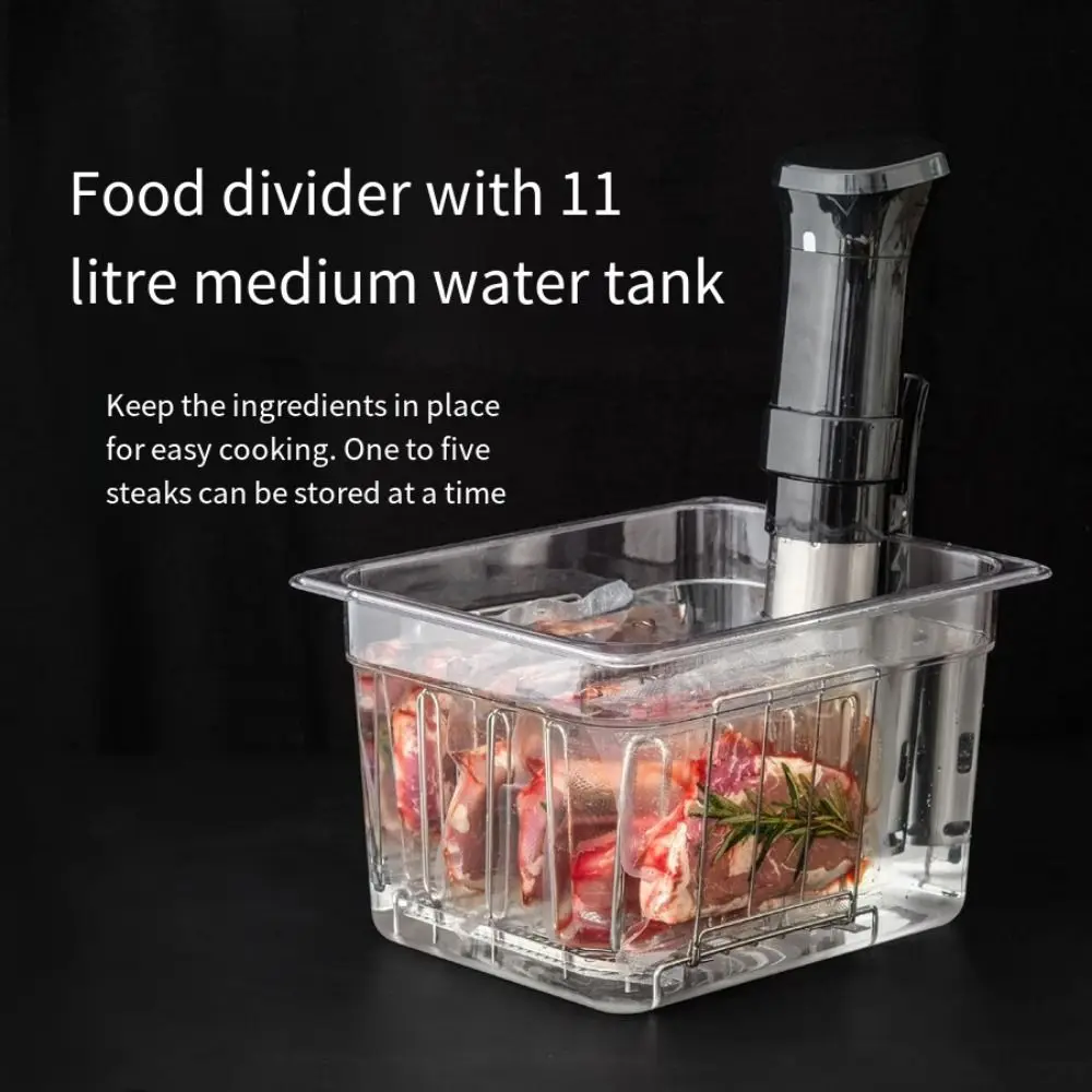 

Vertical Mount Vide Rack Divider Stainless Steel 5 Detachable Dividers Sous Vide Rack Ensures Even Warming No-Float Top Bar