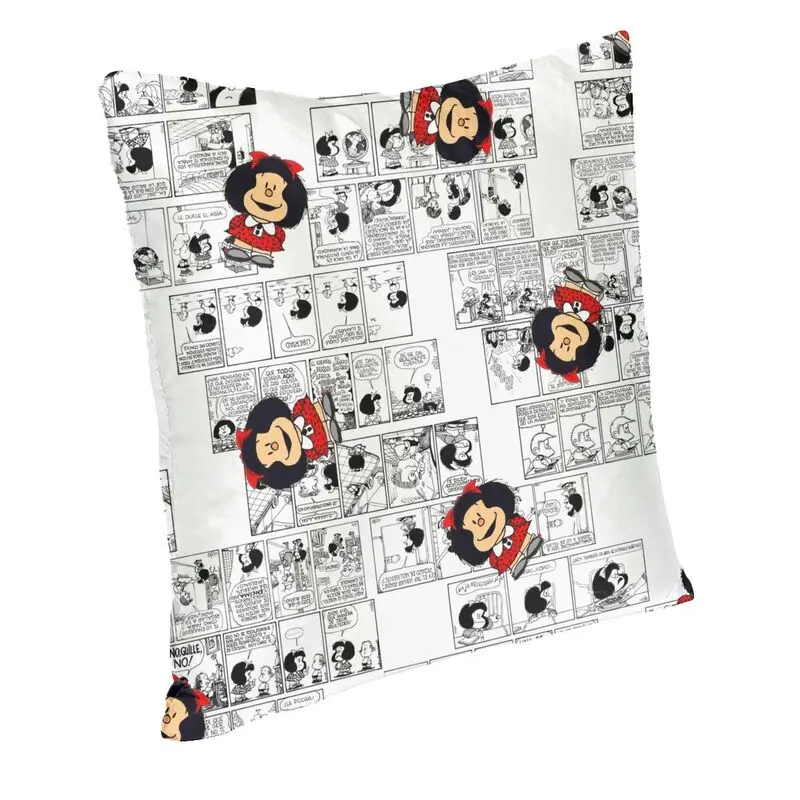 Fashion Manga Quino Mafalda Kawaii Cartoon Square Throw Pillow Case Decoration 3D Double Side Printed Cushion Cover Living Room