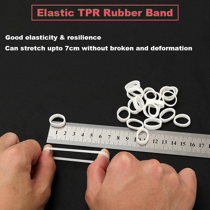 TPR White Rubber Band Straps, Organização do cabo, Bandagem elástica para USB ou outros cabos