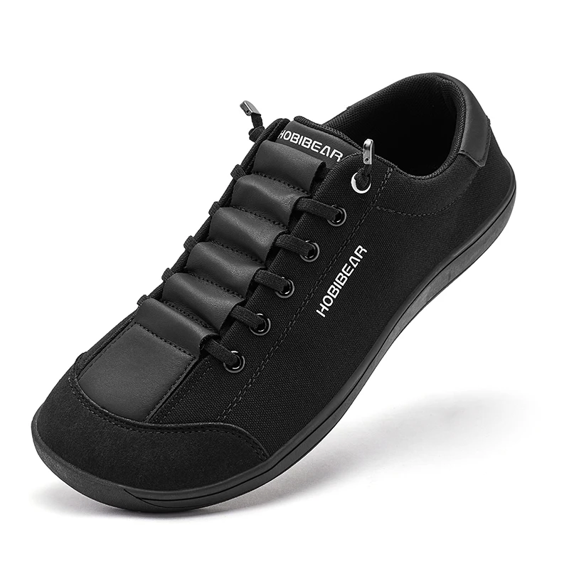 HOBIBEAR dames heren blote voeten schoenen |   Nul druppel |   Casual canvas sneakers met brede neus, minimalistische wandelschoenen