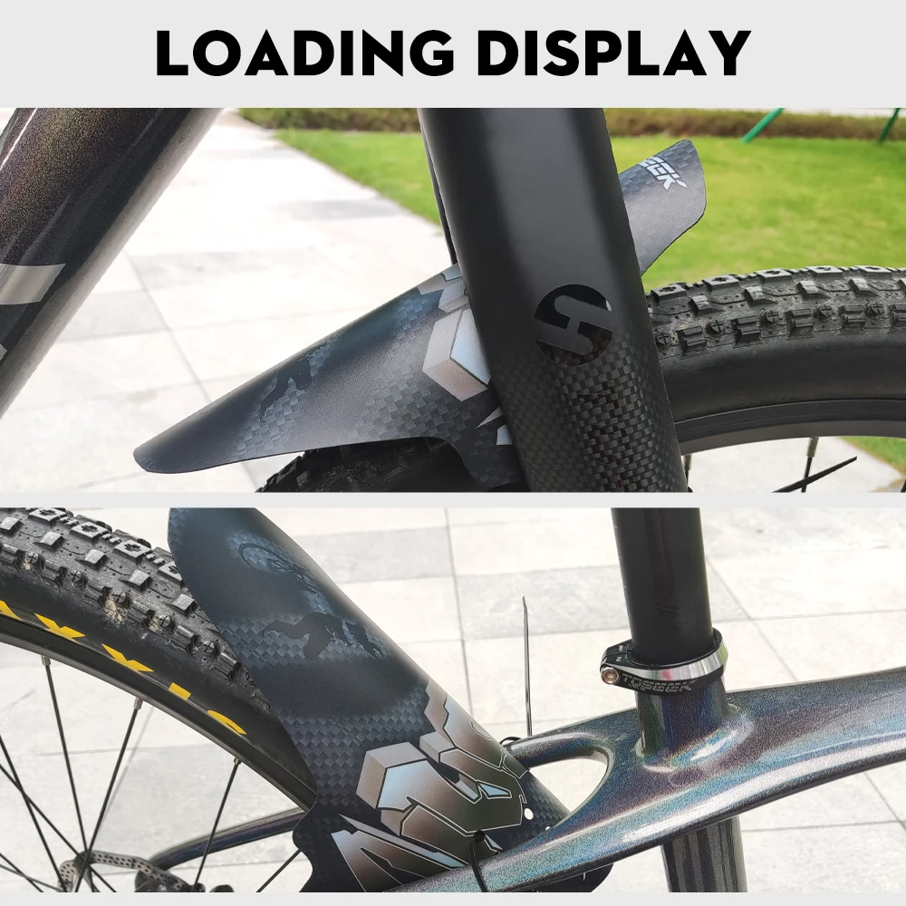 TOSEEK Bicycle Fenders Bike Mudguard  Fiber Plastic Front Rear MTB Mountain Bike Wings Mud Guard Cycling Accessories PP Material